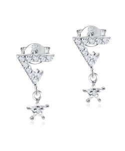 Charming CZ Stone Silver Ear Stud STS-5102